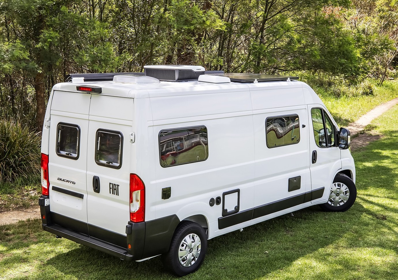The van parked deep in Australian bushland